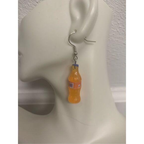 Orange Soda Bottles Earrings - Picture 2 of 3